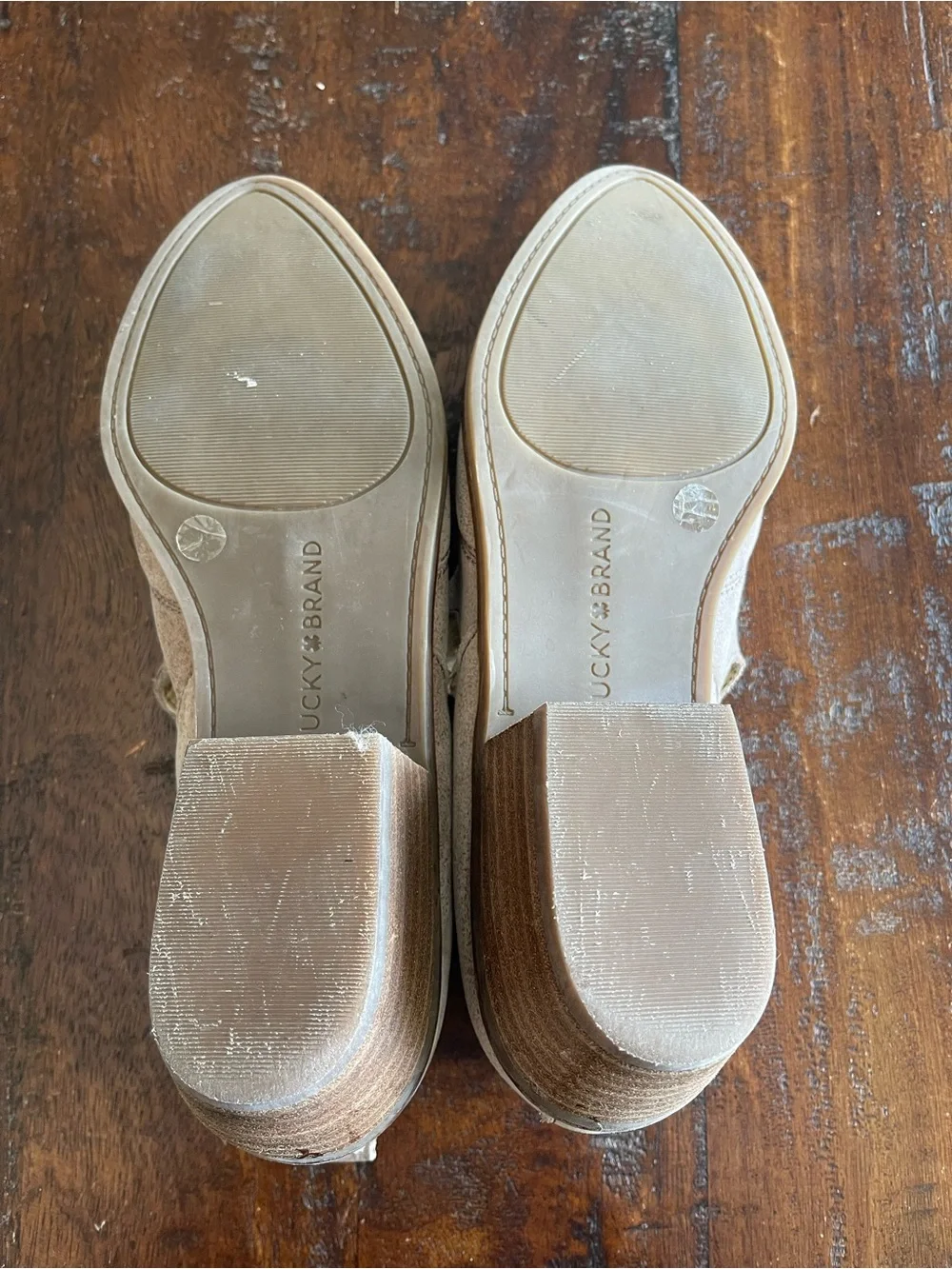 Lucky Brand Women's Light Taupe Suede Slip-On Loafers